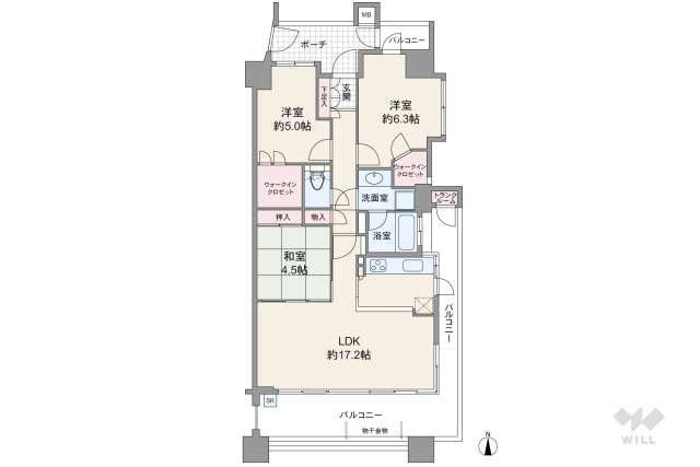塚口アクシード:間取り図面