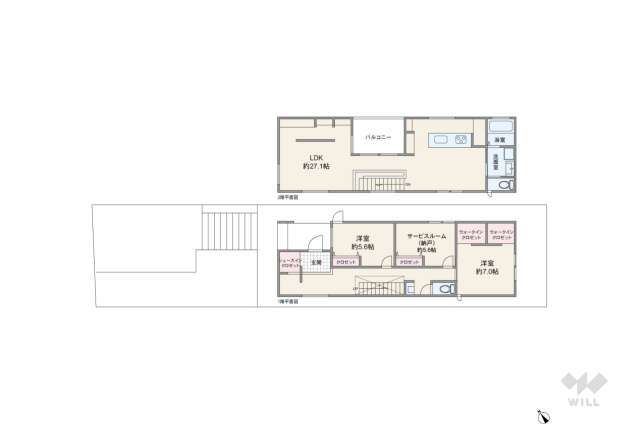 豊中市上野東3丁目 一戸建て:間取り図面