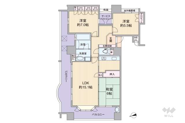 ライオンズマンション宝塚武庫川町:間取り図面