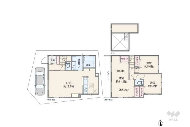 足立区花畑3丁目 一戸建て:間取り図面