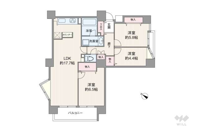 朝日ツイン目黒B棟:間取り図面