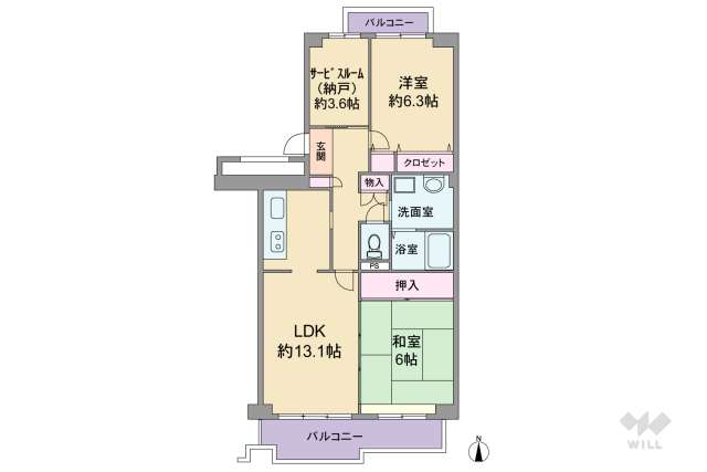グリーンコーポひばりガ丘:間取り図面