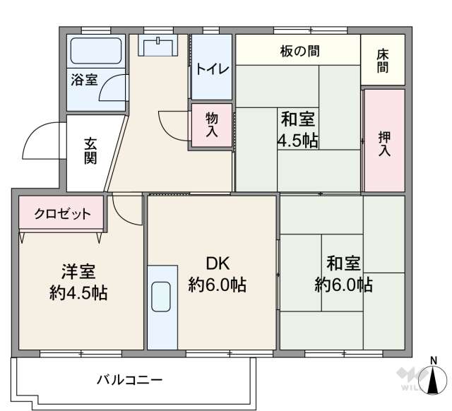御園団地四号棟:間取り図面