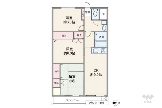 ハイツ花屋敷マンション:間取り図面
