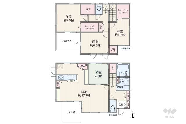 宝塚市山手台東5丁目 一戸建て:間取り図面
