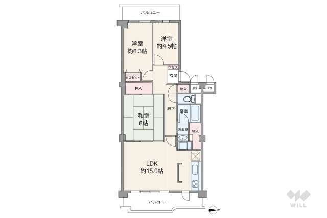 ネオコーポ茨木:間取り図面