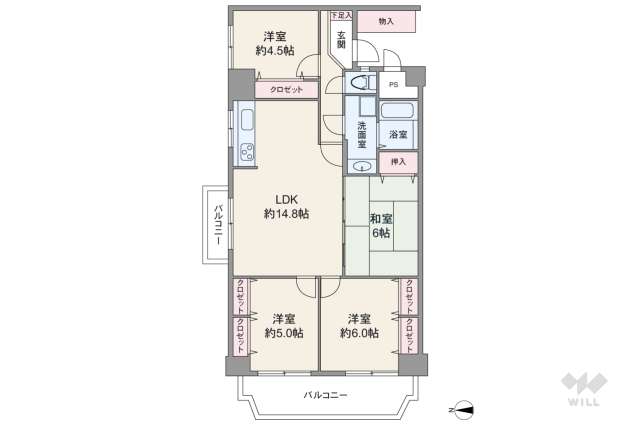 ローレルハイツ茨木総持寺1号棟:間取り図面