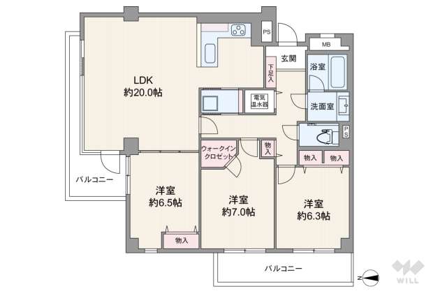 中落合シティハウス:間取り図面