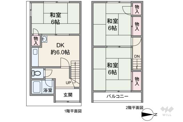 尼崎市塚口本町6丁目 テラスハウス:間取り図面