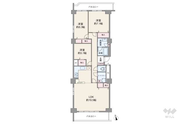 虹ヶ丘マンション本館:間取り図面
