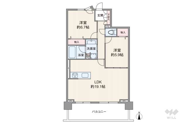 グリーンブリーズ萩中公園パークウイング:間取り図面