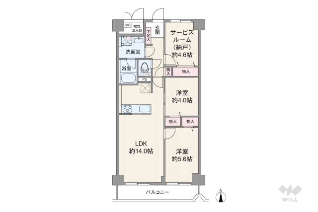西蒲田ロイヤルハイツ:間取り図面