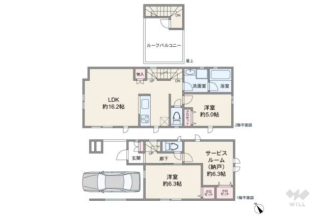 川崎市中原区市ノ坪 一戸建て:間取り図面