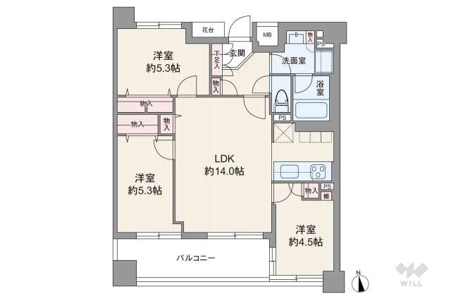 ナイスアーバン二子多摩川:間取り図面
