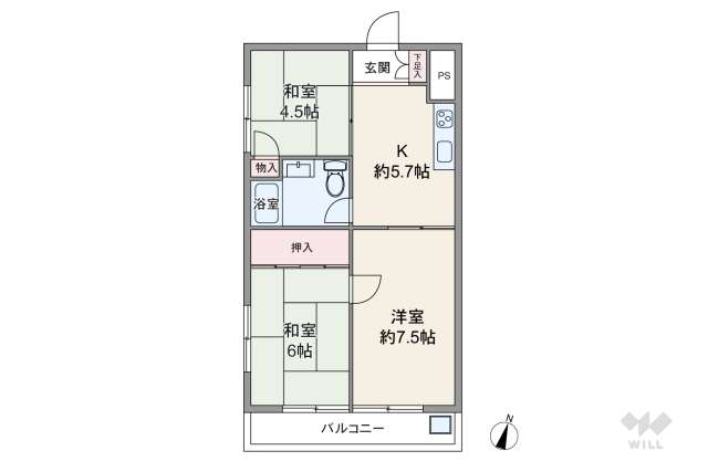 南浦和クイーンコーポC棟:間取り図面