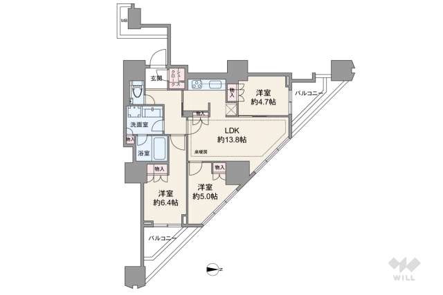 富久クロス コンフォートタワー:間取り図面