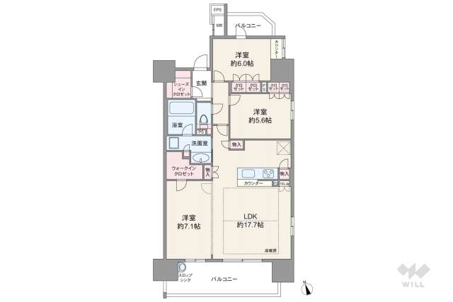 ブライムスイート建中寺:間取り図面