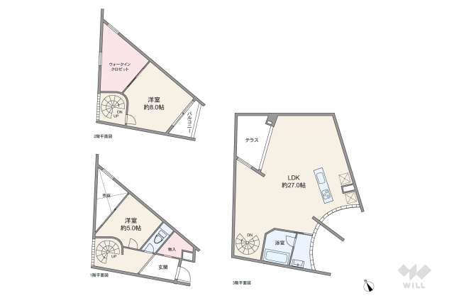 成城テラス（成城2丁目）:間取り図面
