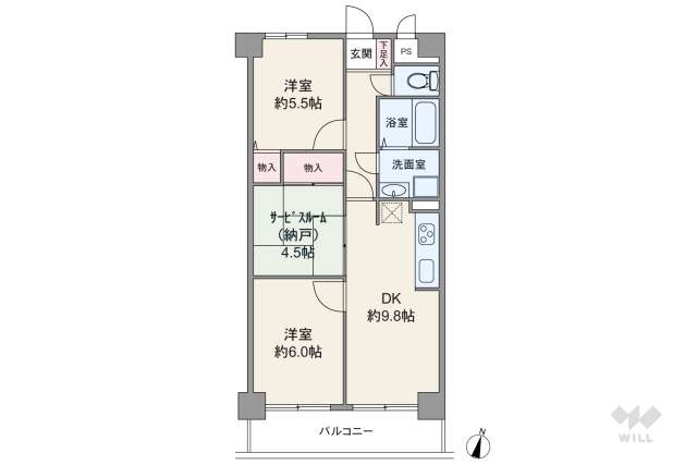 ライオンズマンション四つ木:間取り図面