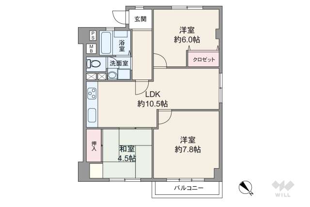コープ甲子園:間取り図面