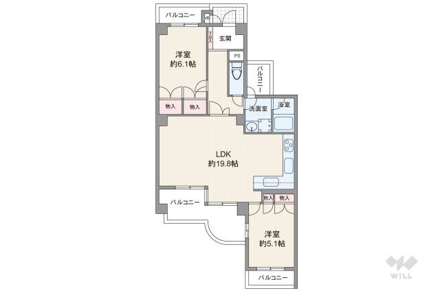 パレ武庫川プルミエール2:間取り図面