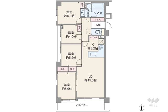 クレッセント武蔵新城ウエスト:間取り図面