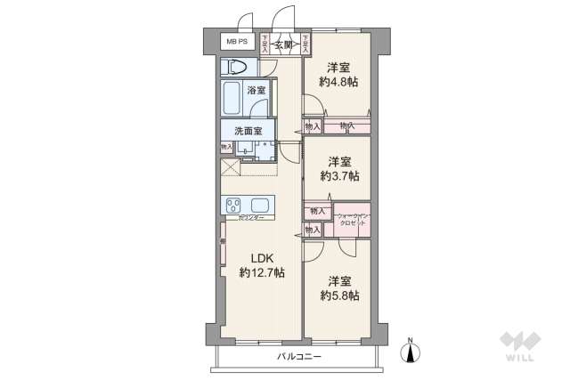 西蒲田さんろーどダイヤモンドマンション:間取り図面