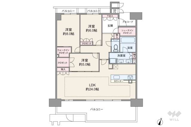 ワコーレ芦屋クラウンズ:間取り図面