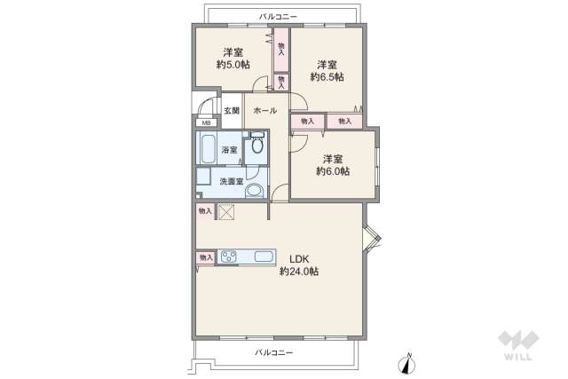 リバピア中央台7号棟:間取り図面