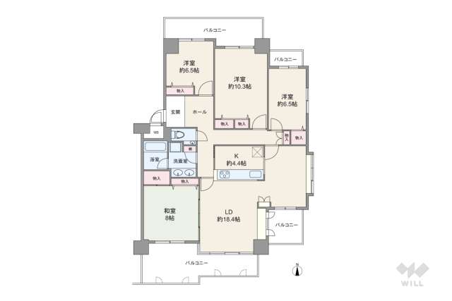 ラ・ビスタ宝塚ウエストウイング2番館:間取り図面