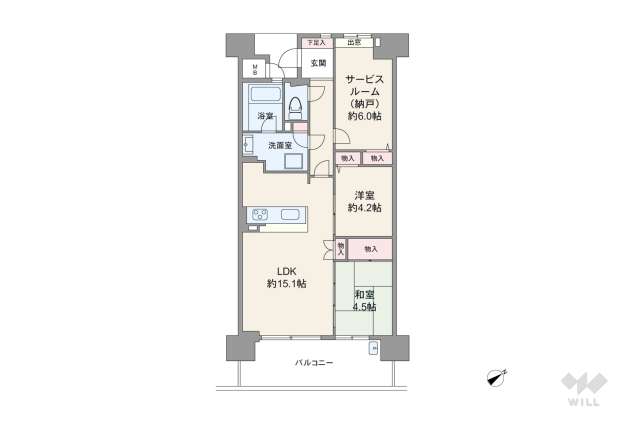 サンフル宝塚シティブレス:間取り図面