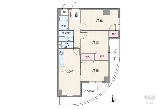 グランドメルシー北原台:間取り図面
