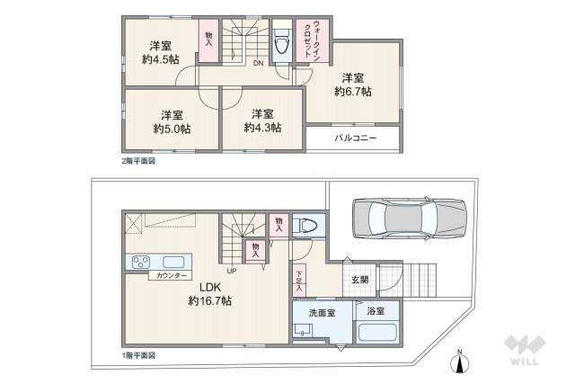 高槻市藤の里町 一戸建て:間取り図面