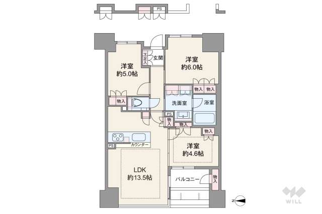 リバーガーデン四天王寺:間取り図面