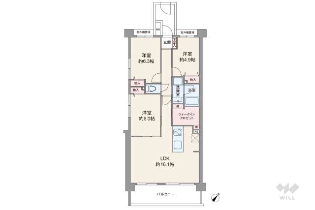セントラルコート溝の口:間取り図面