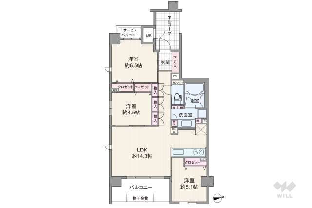 ウィル宝塚旭町リヴェール:間取り図面