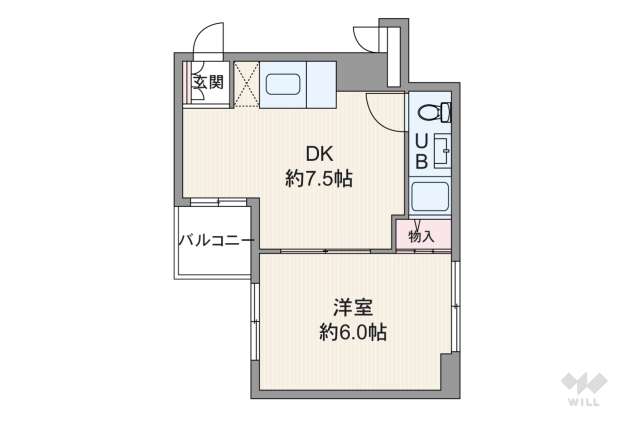 マンション北堀江:間取り図面