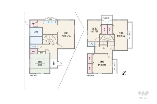 宝塚市長寿ガ丘 一戸建て:間取り図面