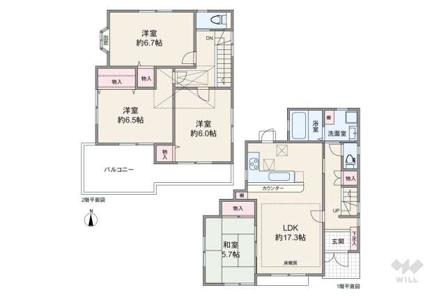 川西市下加茂1丁目 一戸建て:間取り図面