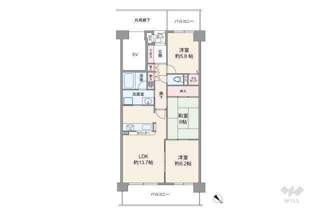 ダイアパレス宝塚月見山:間取り図面