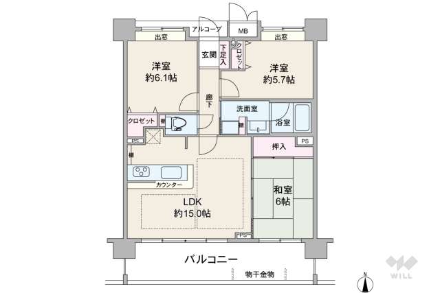 パレ逆瀬川マスターズプレイス:間取り図面