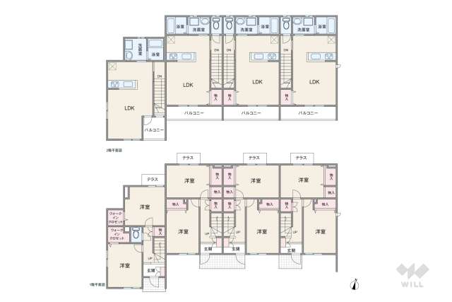 宝塚市売布1丁目 収益物件:間取り図面