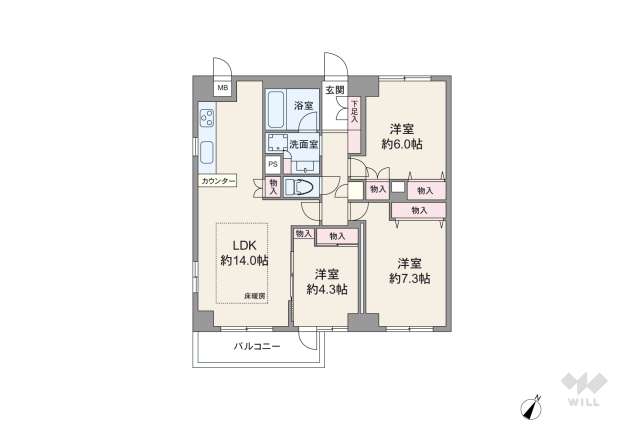 クレッセント中目黒:間取り図面