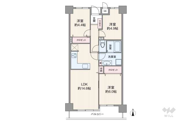 本山グランドハイツ:間取り図面