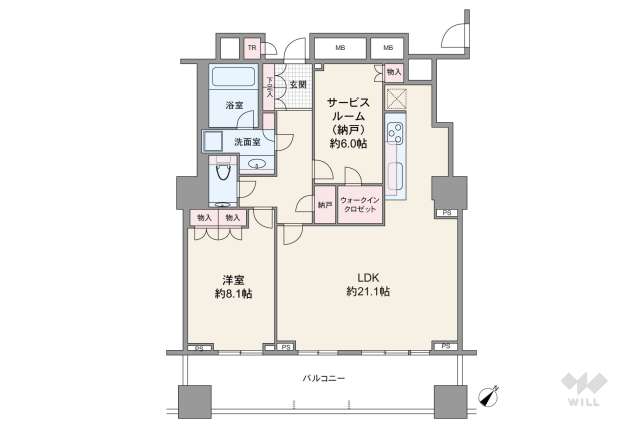 プラウドタワー高輪台:間取り図面