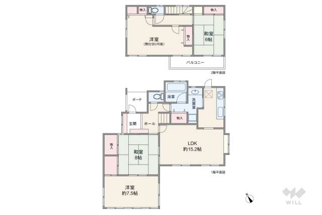 川辺郡猪名川町若葉2丁目 一戸建て:間取り図面