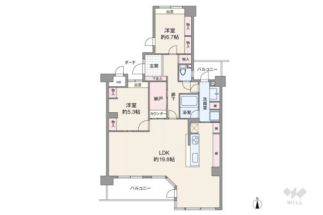 ラ・ビスタ宝塚サウステラス2番館:間取り図面