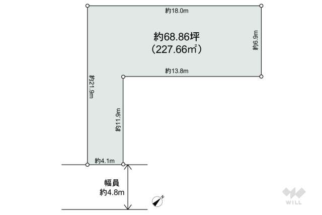 尼崎市東園田町5丁目 土地:間取り図面