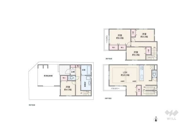 名古屋市瑞穂区平郷町3丁目 一戸建て:間取り図面