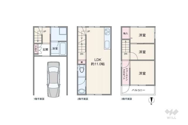 大阪市淀川区西三国3丁目 一戸建て:間取り図面